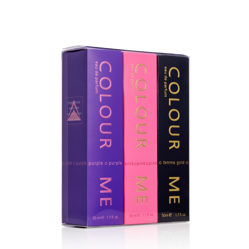 COLOUR ME Pink/Purple/Femme Gold 50ml EDP Triple Pack