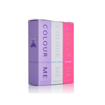 COLOUR ME Violet/Diamond/Neon Pink 50ml EDP Triple Pack
